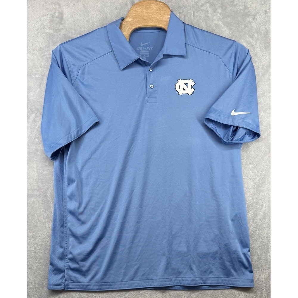 Nike North Carolina Tar Heels  Polo Shirt Dri-Fit Blue Team Issued Men's 25x30